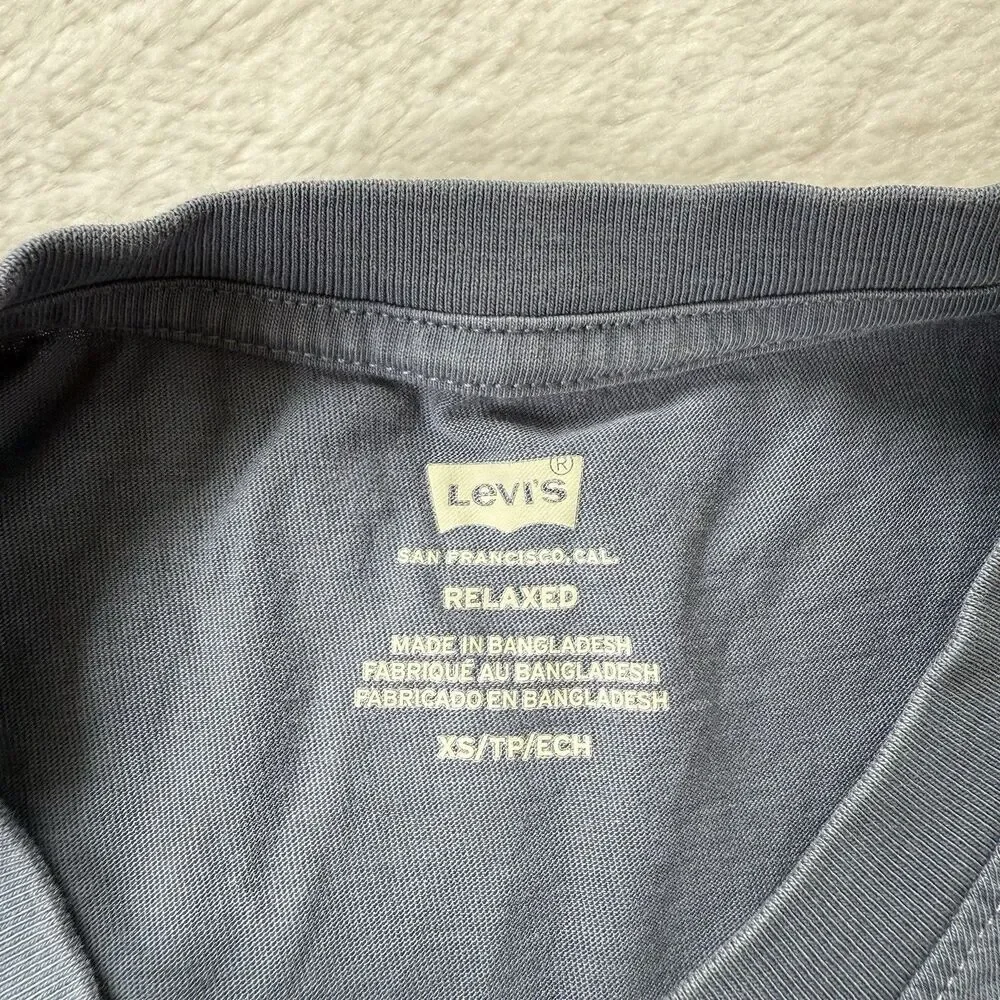 Levi's Men's Relaxed Fit Logo T-Shirt Size XS Short Sleeve Blue Have A Good Time